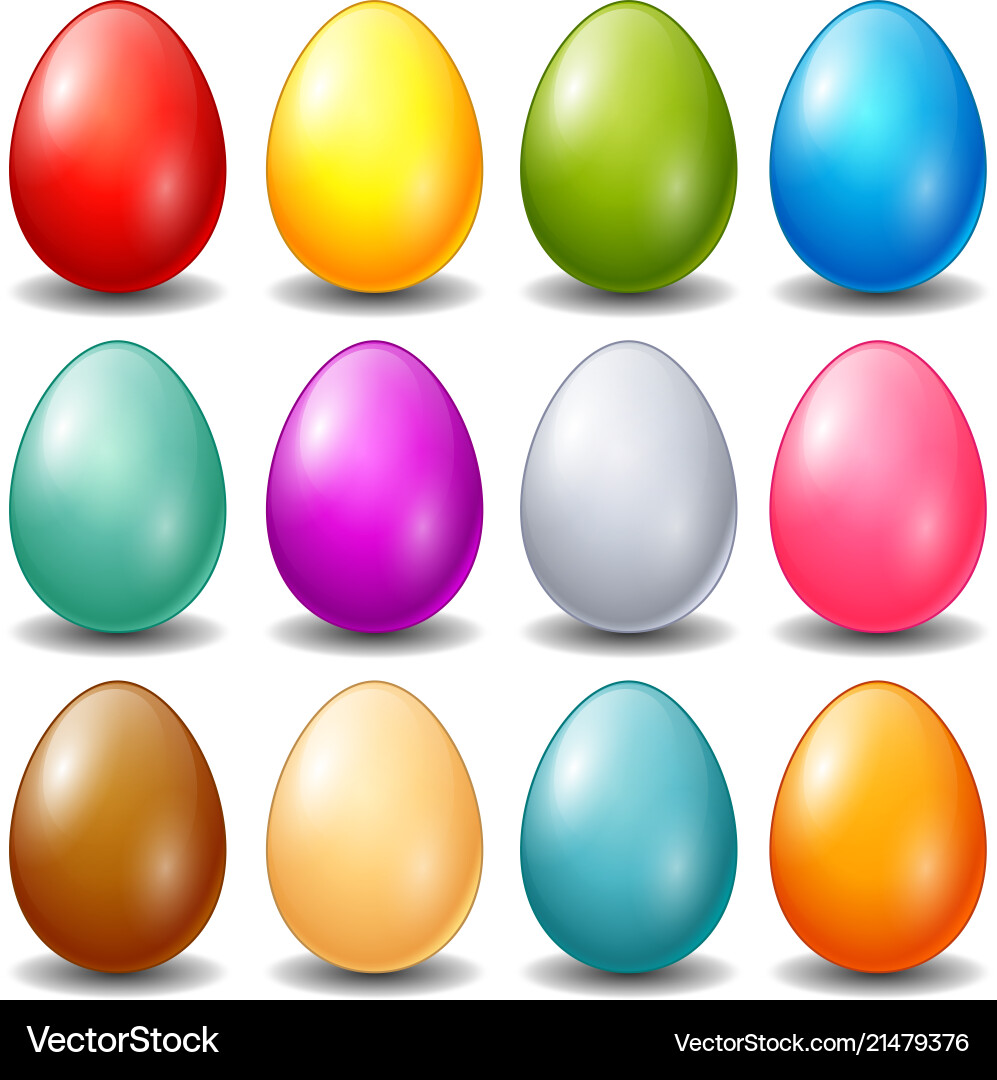 Colorful Easter Eggs Set Royalty Free Vector Image