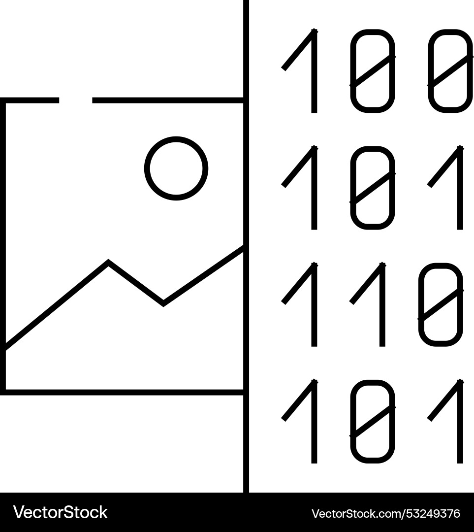 Image binary code line icon vector image