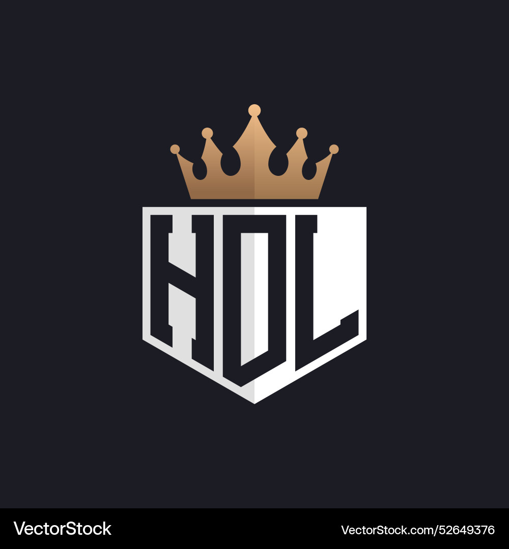 Luxury hdl logo with crown elegant initials Vector Image