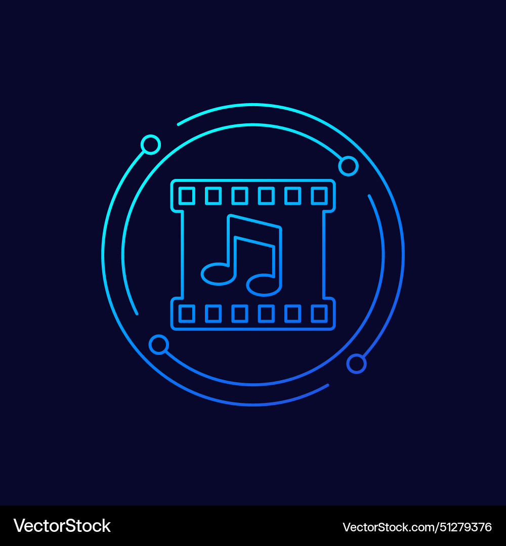 Multimedia icon linear design Royalty Free Vector Image