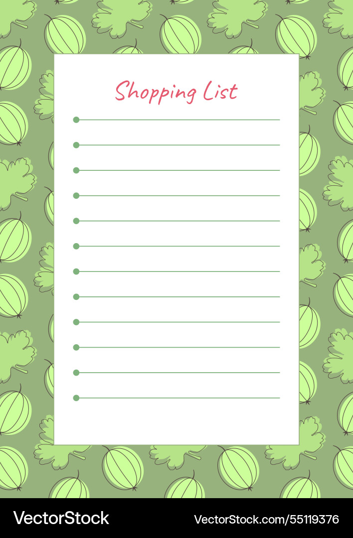 Shopping list template with place for text Vector Image