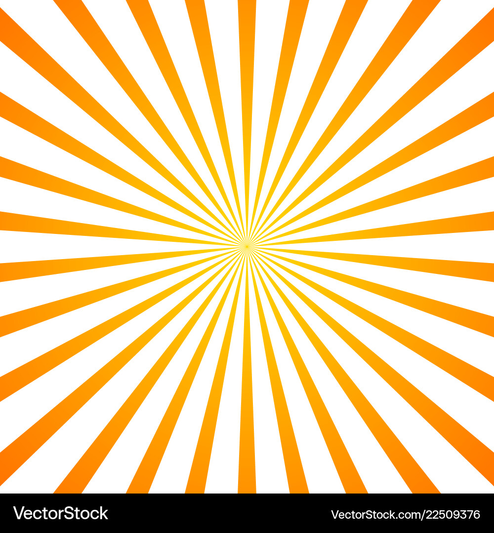 Sun rays orange background Royalty Free Vector Image