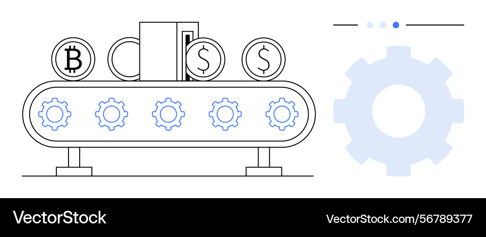 Automated financial system with currency vector image