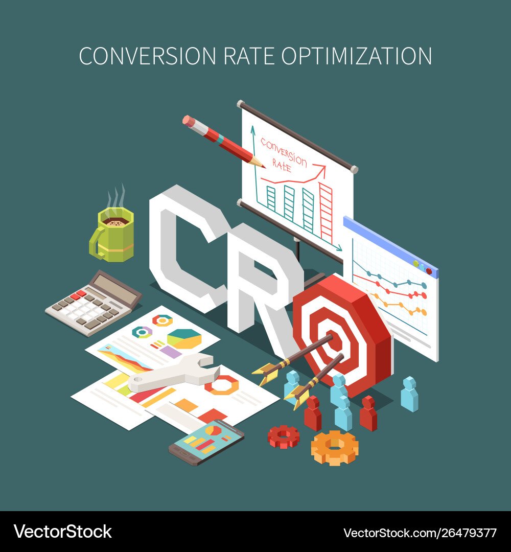 Conversion Rate Optimization vector image