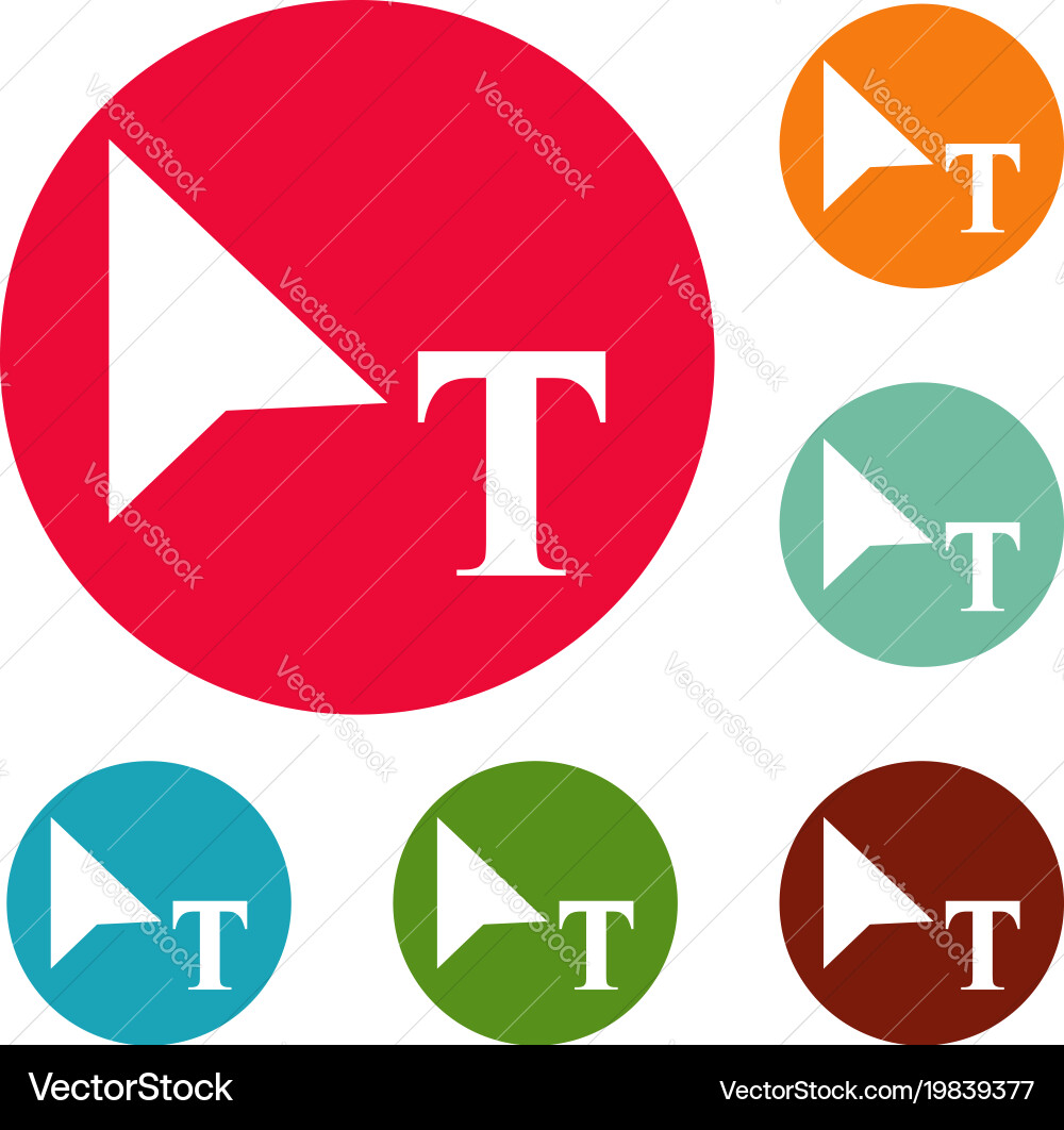 Cursor icons circle set vector image