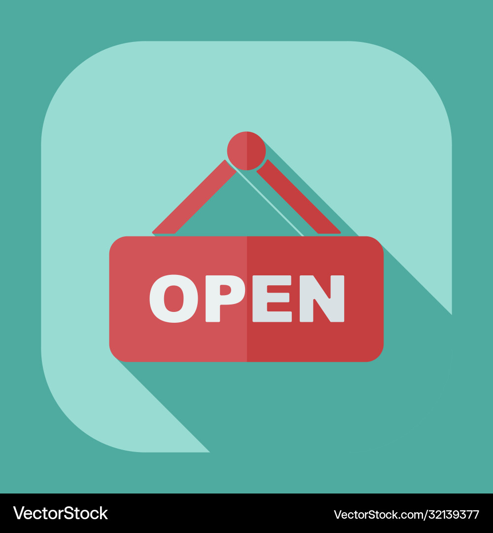 Flat modern design with shadow icons open label vector image