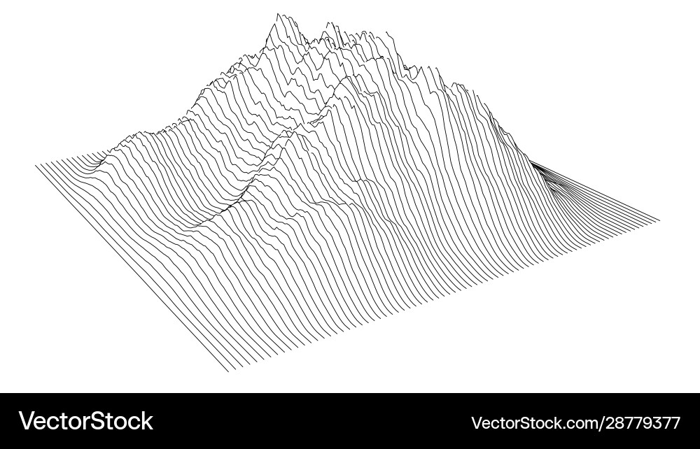 Kurve Linien in Form Teil Bergkette Kurve Linien in Form Teil Bergkette vektorbild