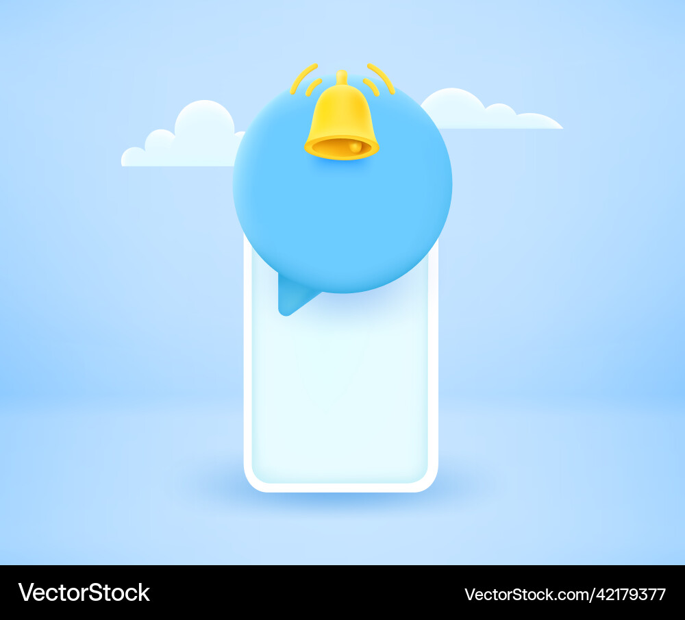 Modern smartphone with message notification vector image