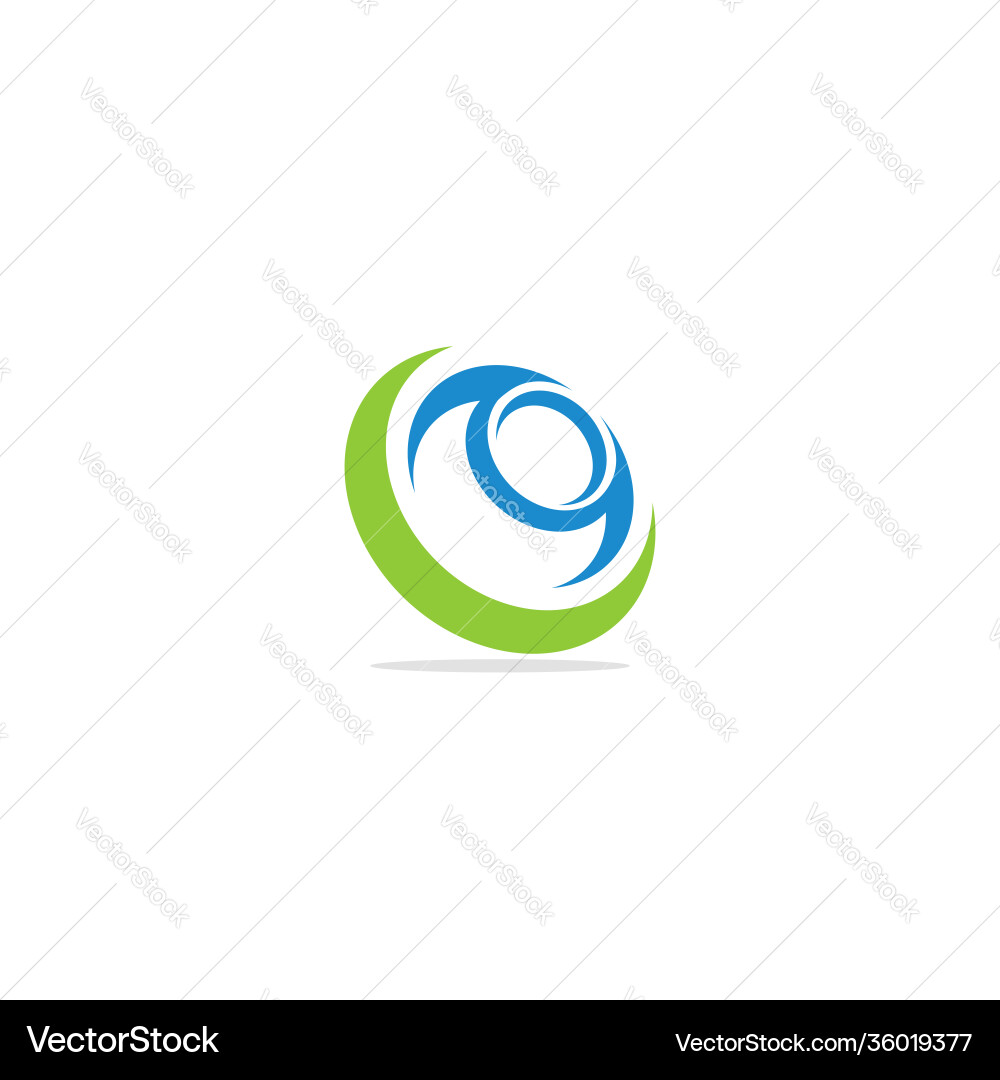 Round circle curve technology logo Royalty Free Vector Image
