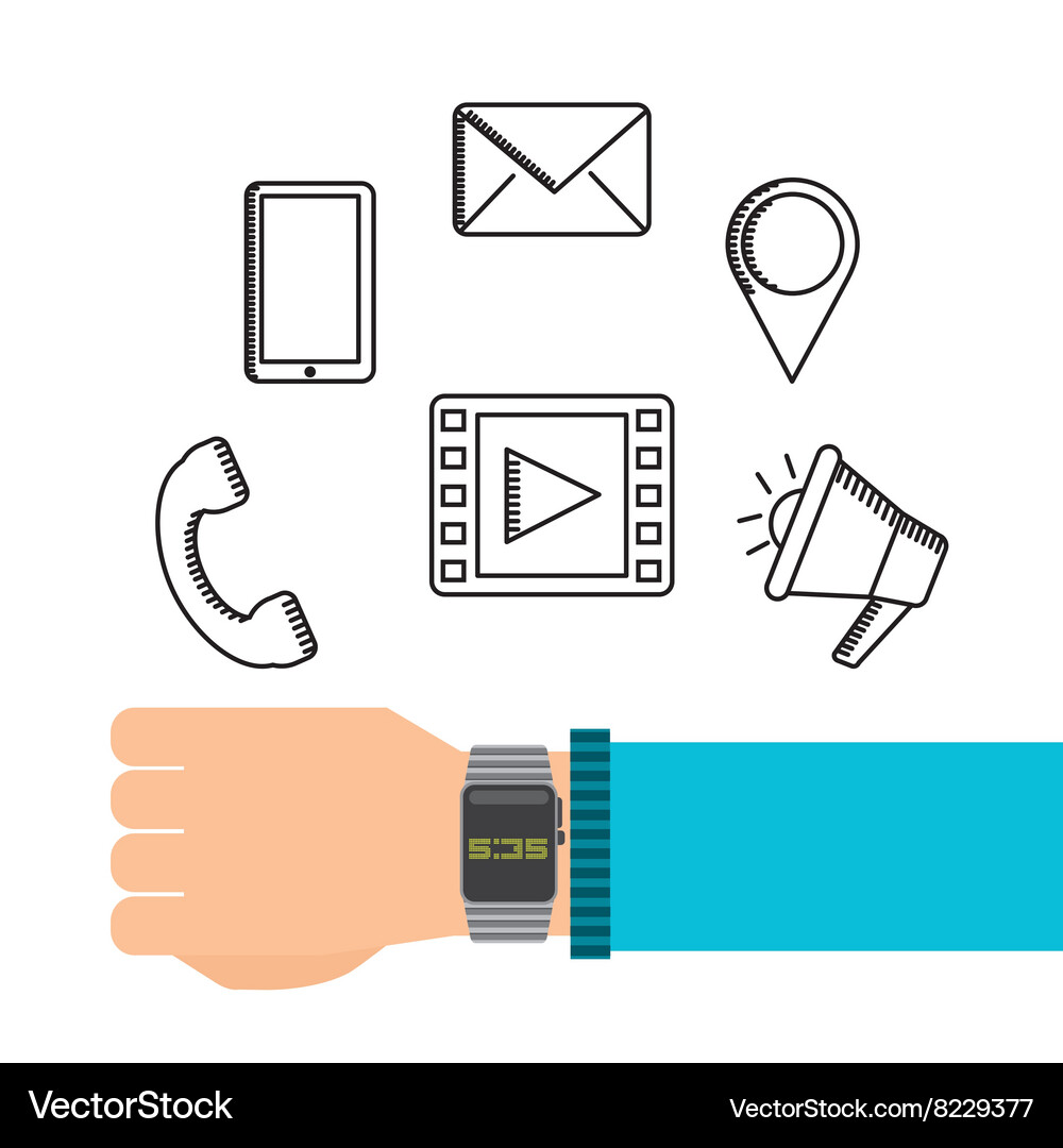 Wearable Technologie Design Vektorbild
