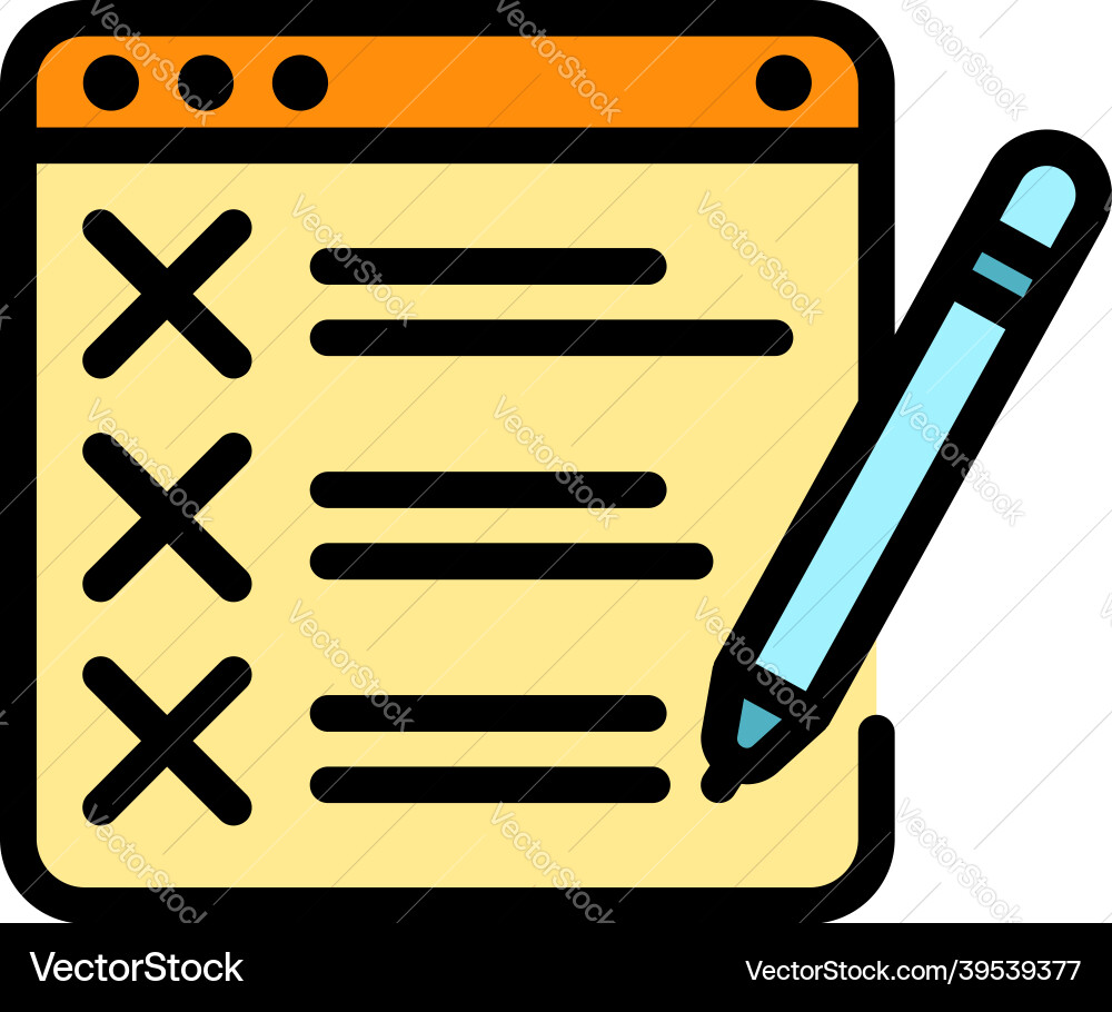 Web to do list icon color outline Web to do list icon color outline vector image
