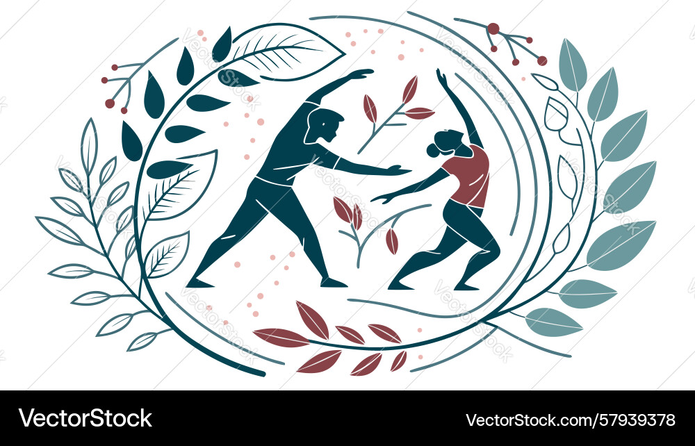 Dynamic Laurel Wreath Exercise Vector Image