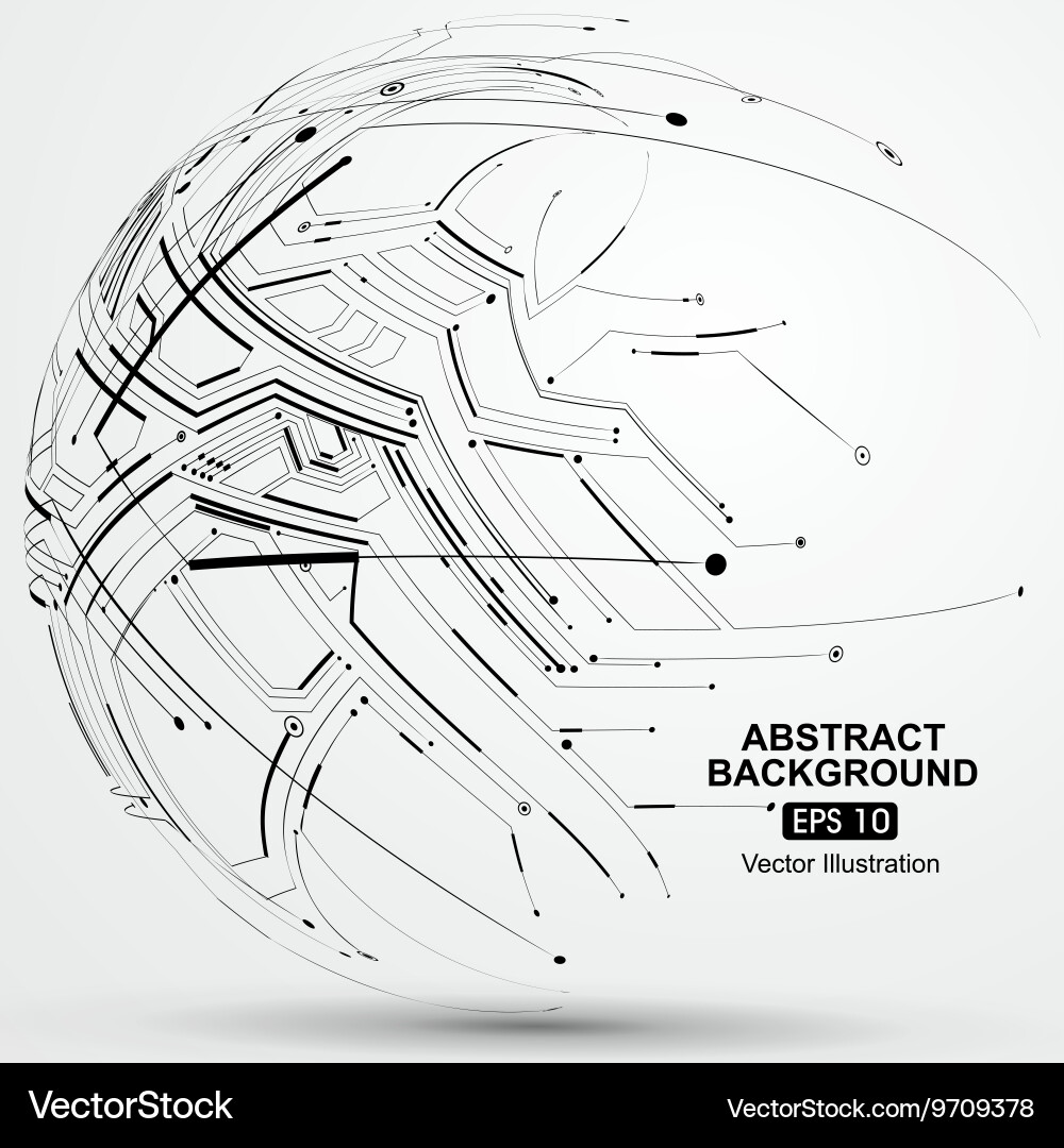 Point and line constructed the sphere wireframe vector image
