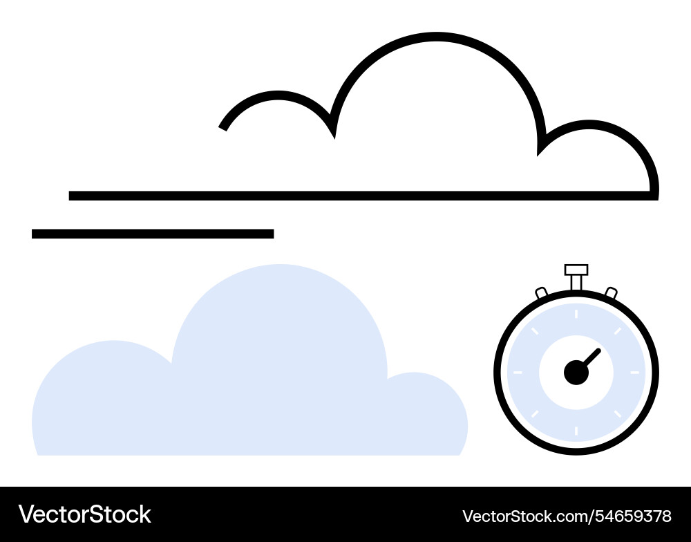 Speed and time representation through clouds Speed and time representation through clouds vector image