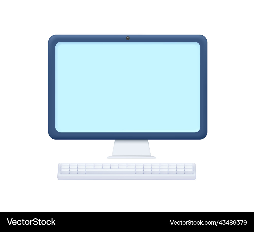 3d computer web work design element modern pc 3d computer web work design element modern pc Vector Image