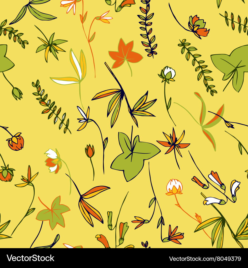 Abstract seamless pattern with leaves vector image