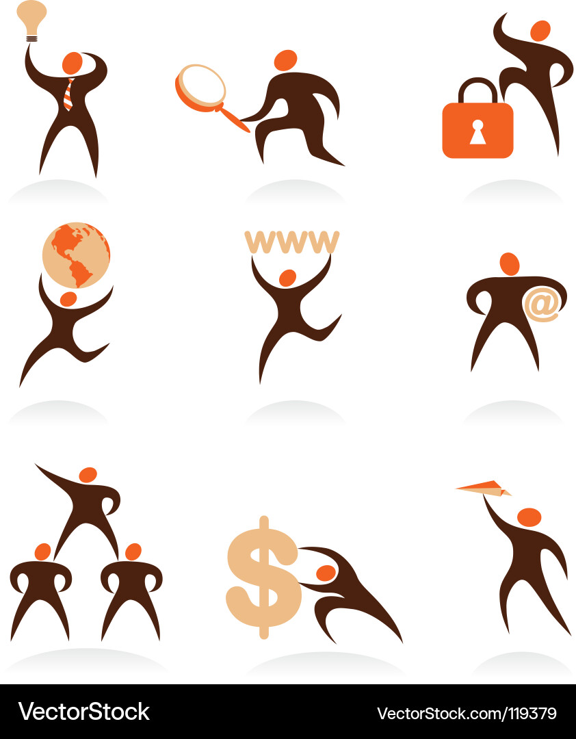 Business Man Icon Set Vector Image