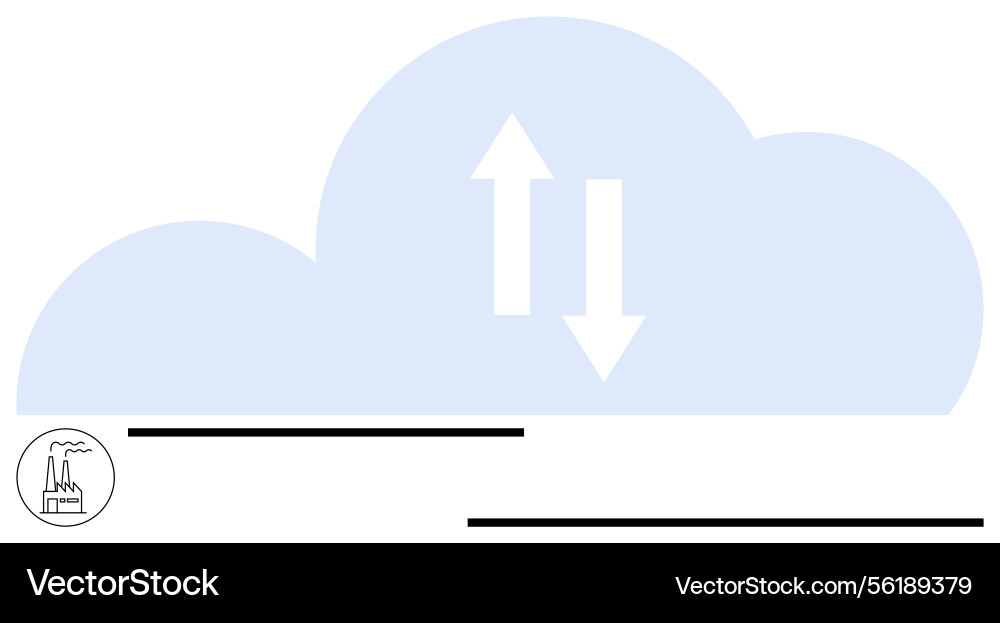 Cloud computing with data transfer arrows Cloud computing with data transfer arrows vector image