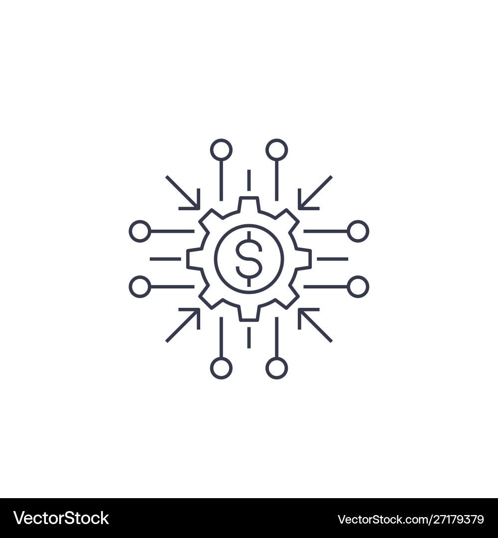 Cost optimization efficiency icon line vector image