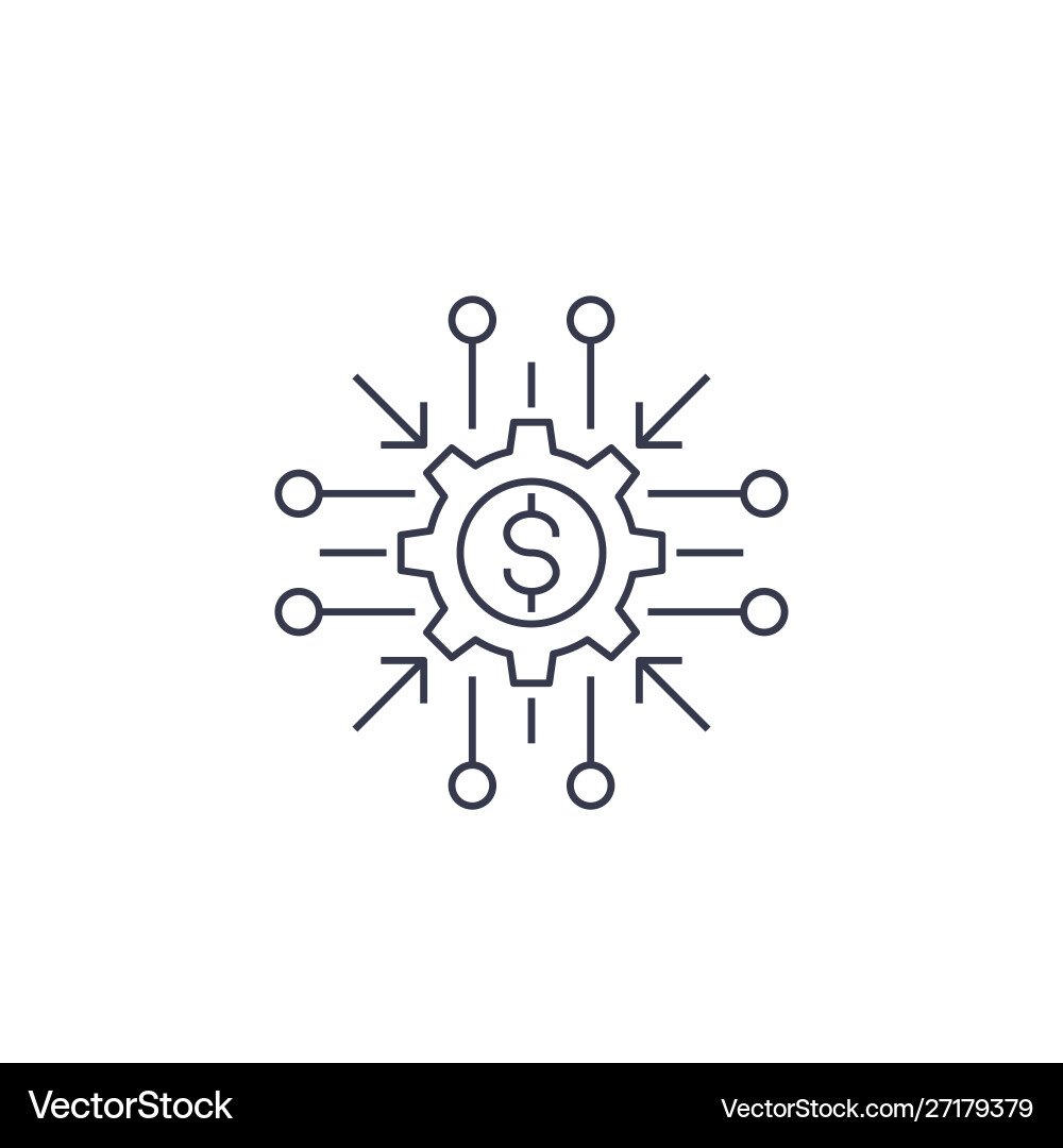 Cost optimization efficiency icon line vector image