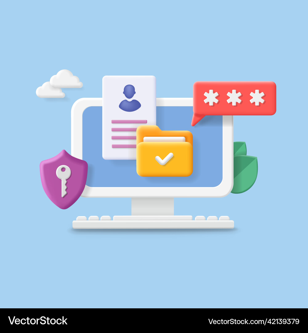 Data files security protection of document Data files security protection of document vector image