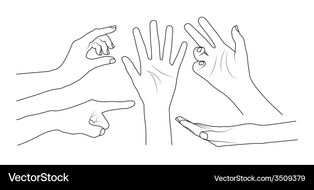Hand Gestures Collection Royalty Free Vector Image