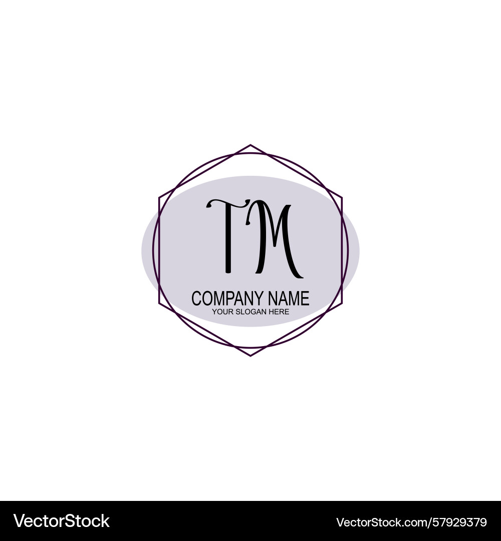 Handwriting logo concepts with initial tm Vector Image