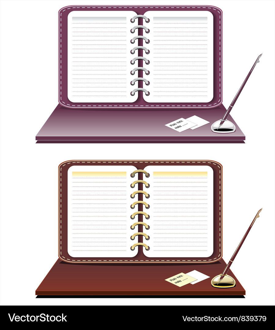 Notebook with pen isolated Vector Image