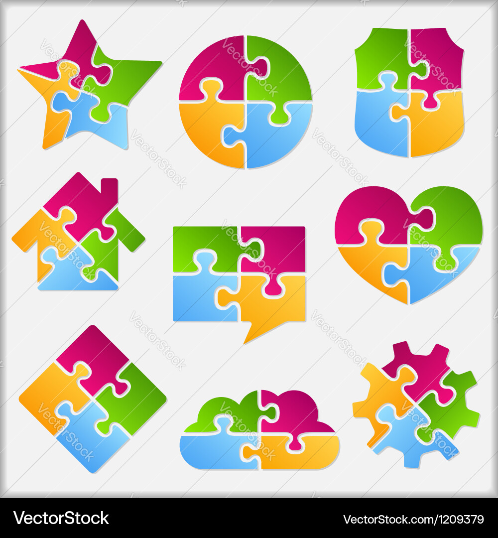 Puzzle Piece Collection vector image
