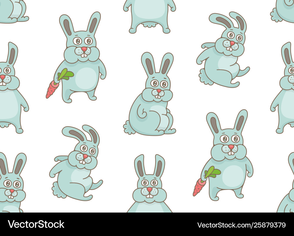 Seamless pattern with rabbits vector image