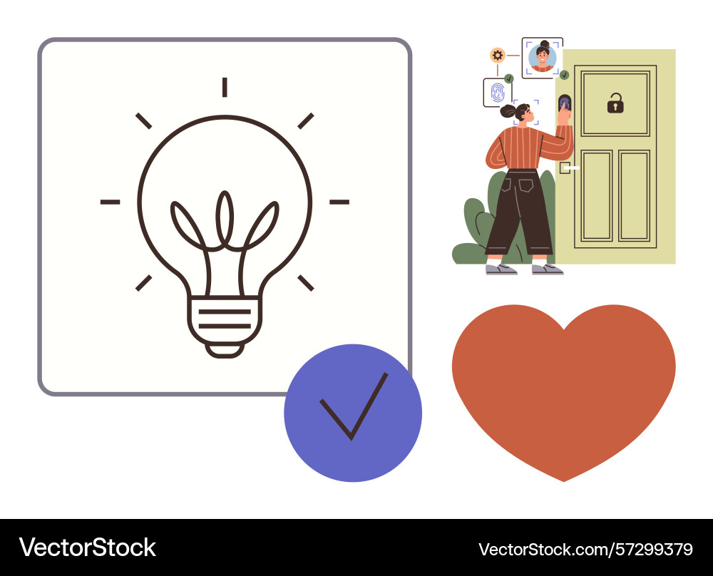 Smart home access and innovation with secure Smart home access and innovation with secure vector image
