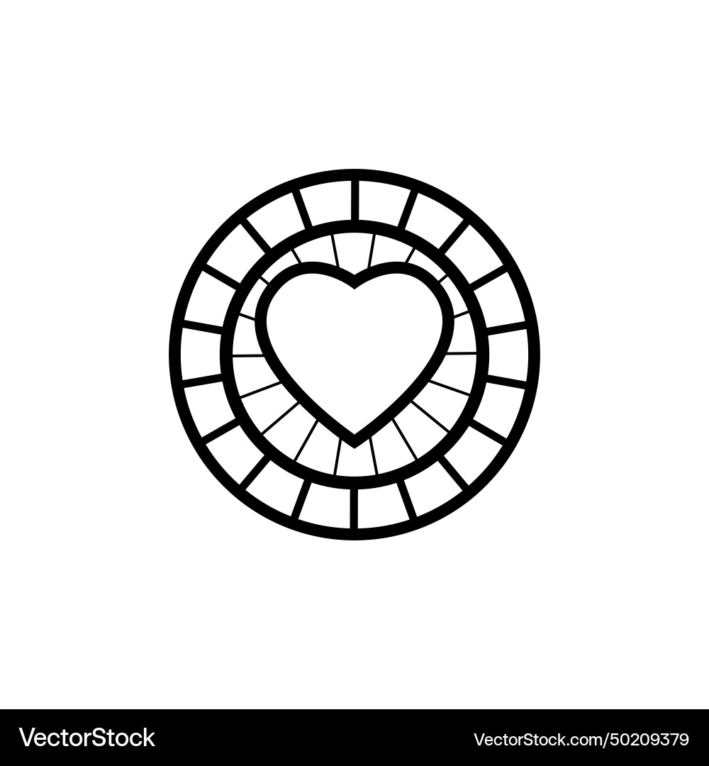 Stained glass architecture window element line Stained glass architecture window element line vector image