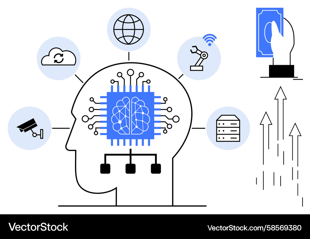 AI & Technology Integration Vector Image