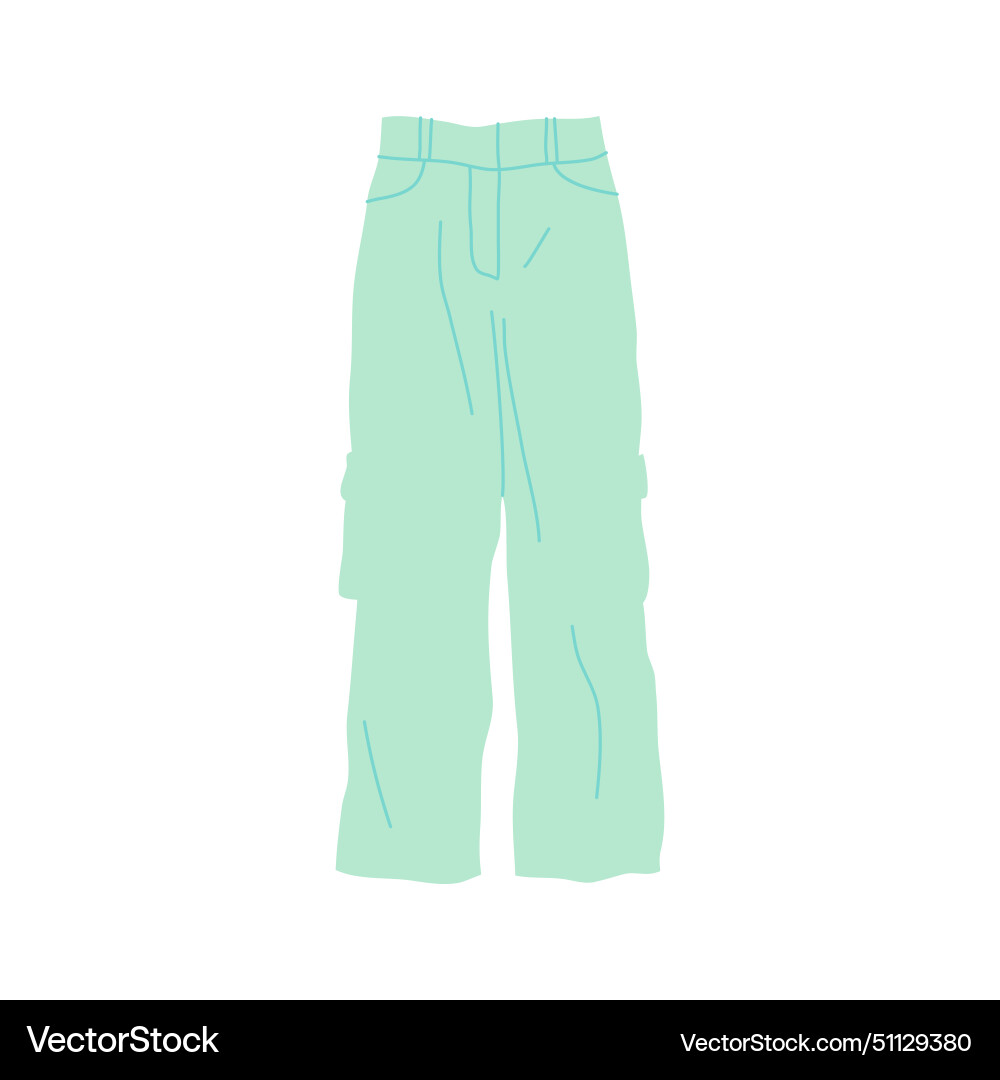 Cartoon clothes male green pants Cartoon clothes male green pants vector image