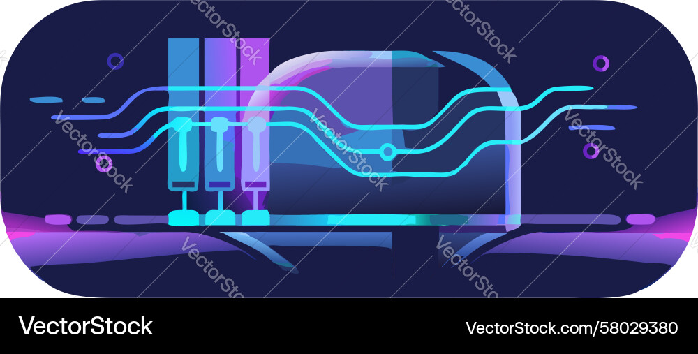 Cybernetic Neural Network Interface Vector Image