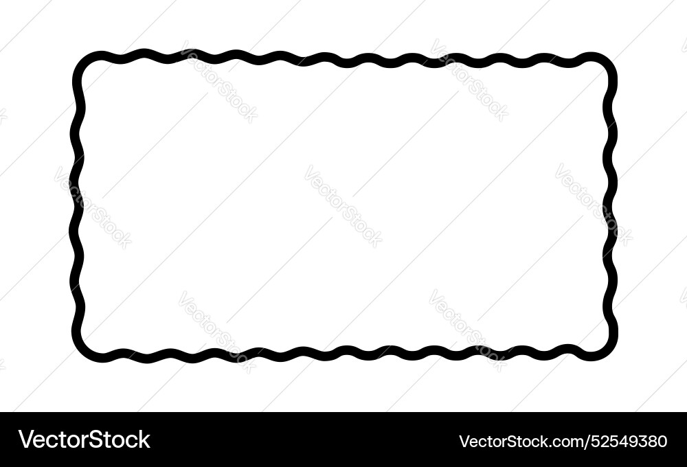 Empty rectangular frame with curvy edges Empty rectangular frame with curvy edges Vector Image