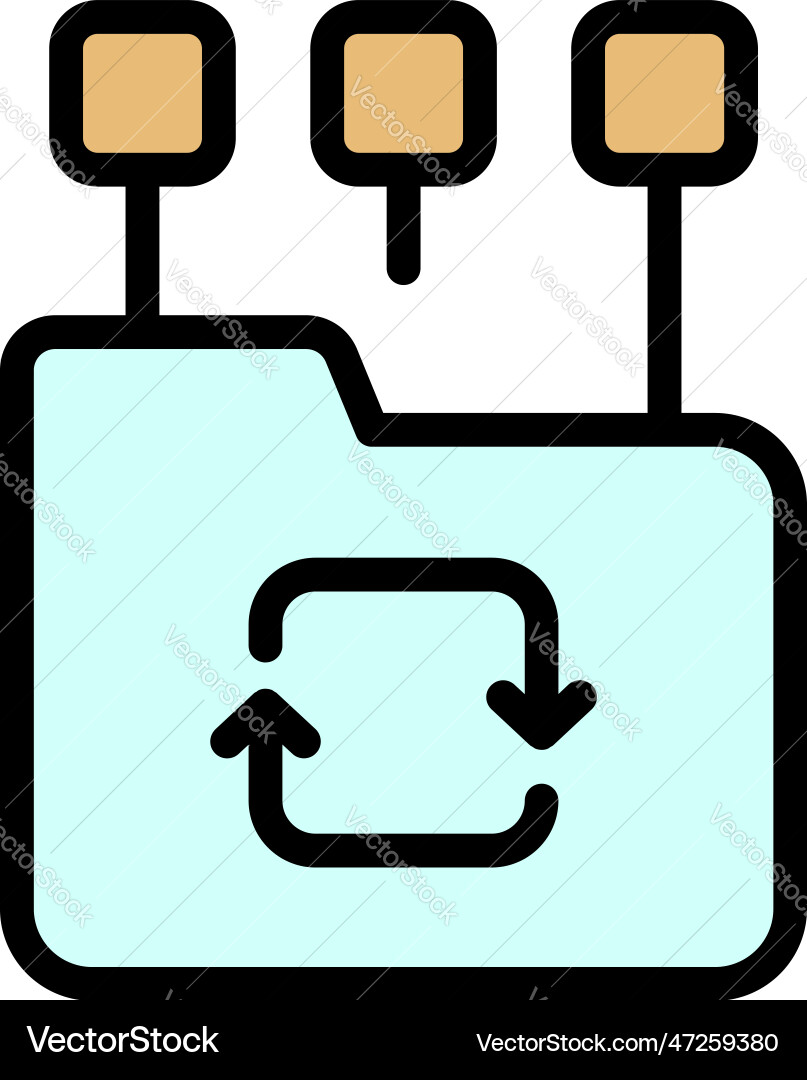 Filter search file folder icon flat Filter search file folder icon flat vector image