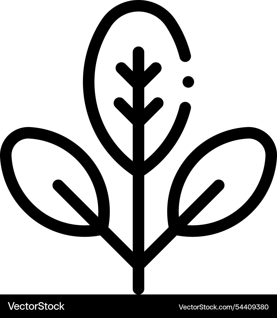 Leaves icon thin linear style design isolated Leaves icon thin linear style design isolated vector image