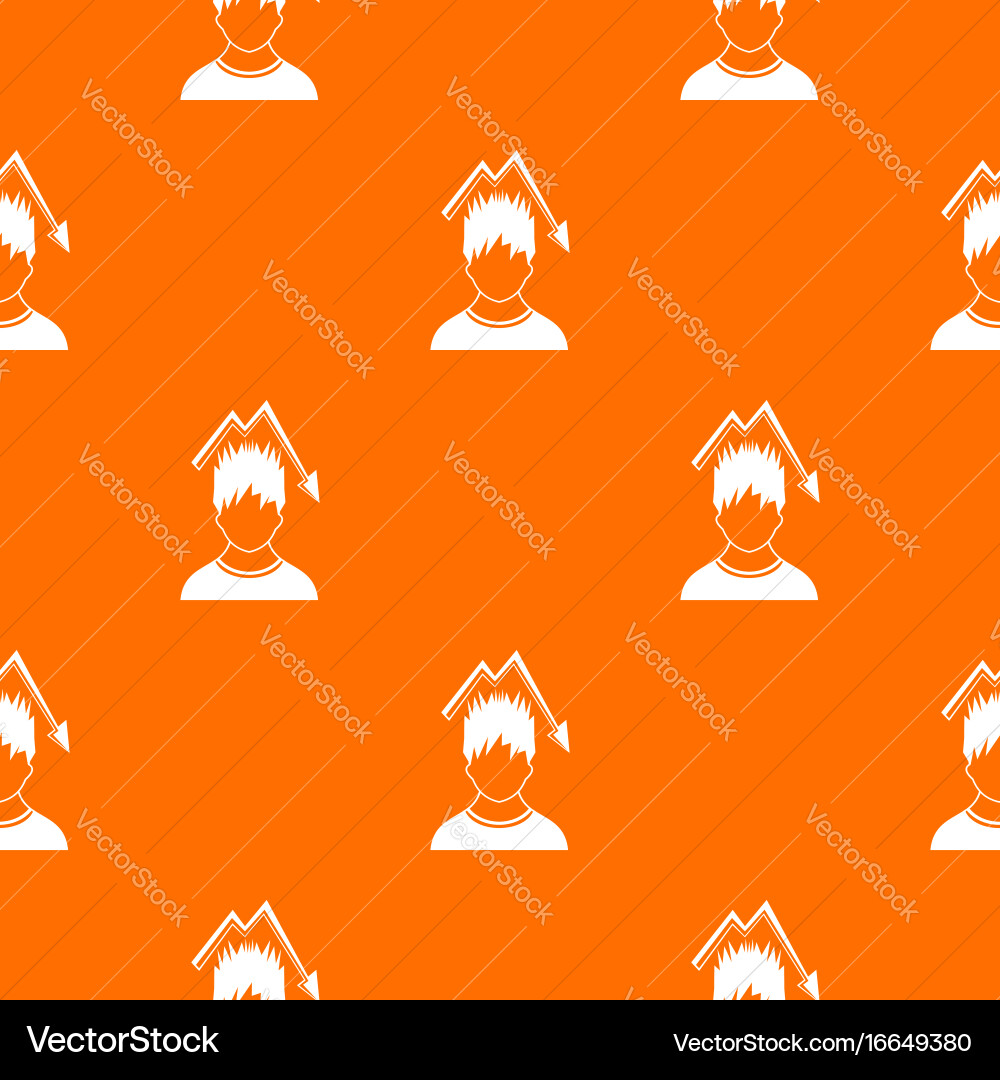 Man with falling red graph over head pattern Vector Image