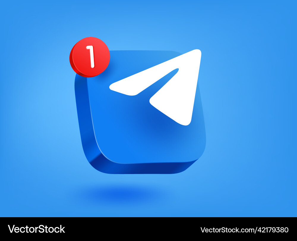 New message concept 3d mobile application icon vector image