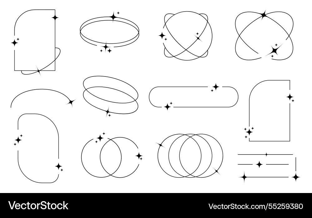 Trendy line elements collection minimalist frames Trendy line elements collection minimalist frames vector image