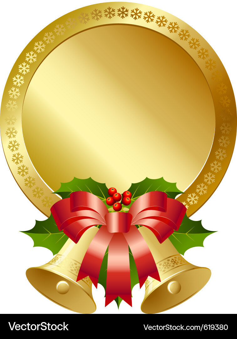 Weihnachtstafel mit Glocken und Holly Vektorbild