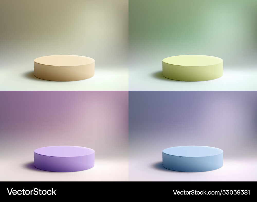 3d realistic soft color podium with a gradient 3d realistic soft color podium with a gradient vector image