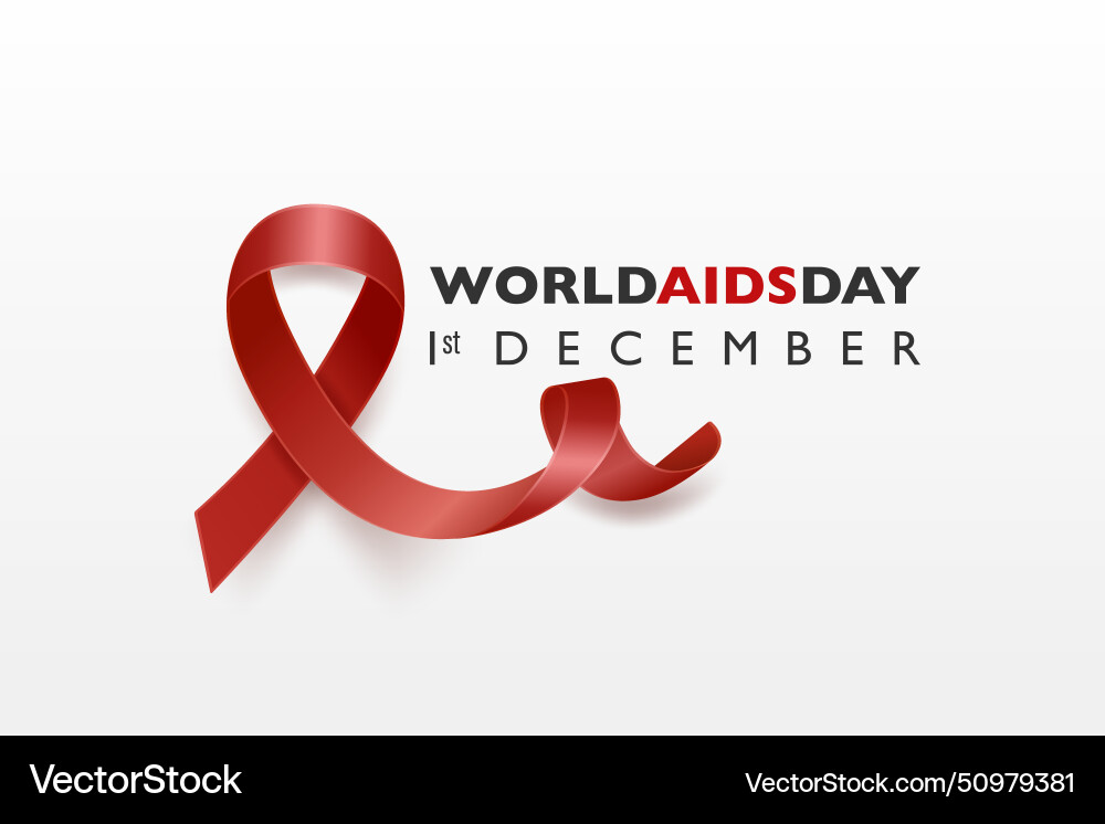 Aids day concept with awareness red silk Aids day concept with awareness red silk vector image