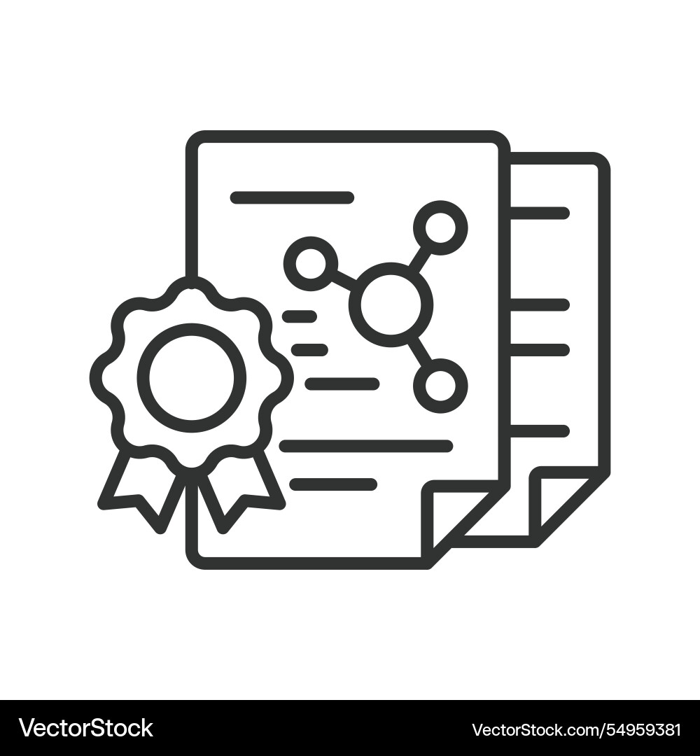 Client certificate mapping icon in line design Vector Image