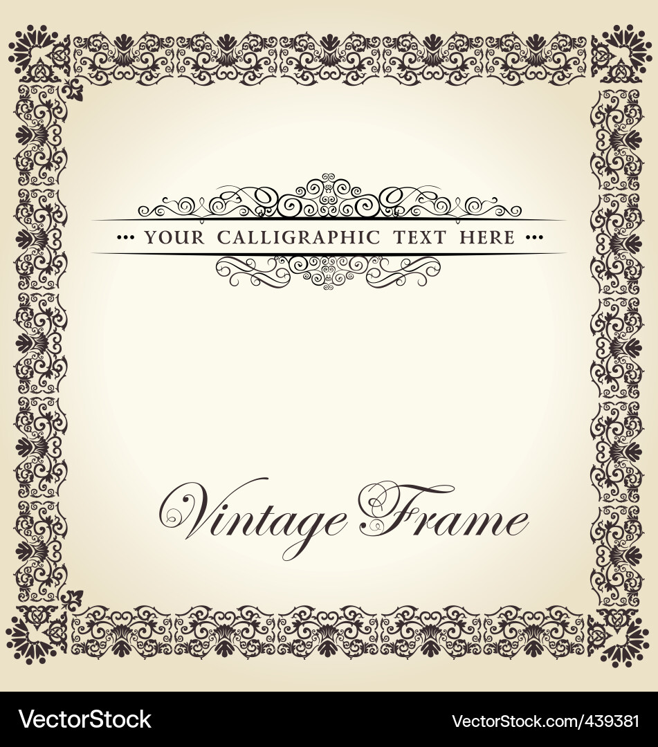 Elegant Vintage Frame Ornament Vector Image