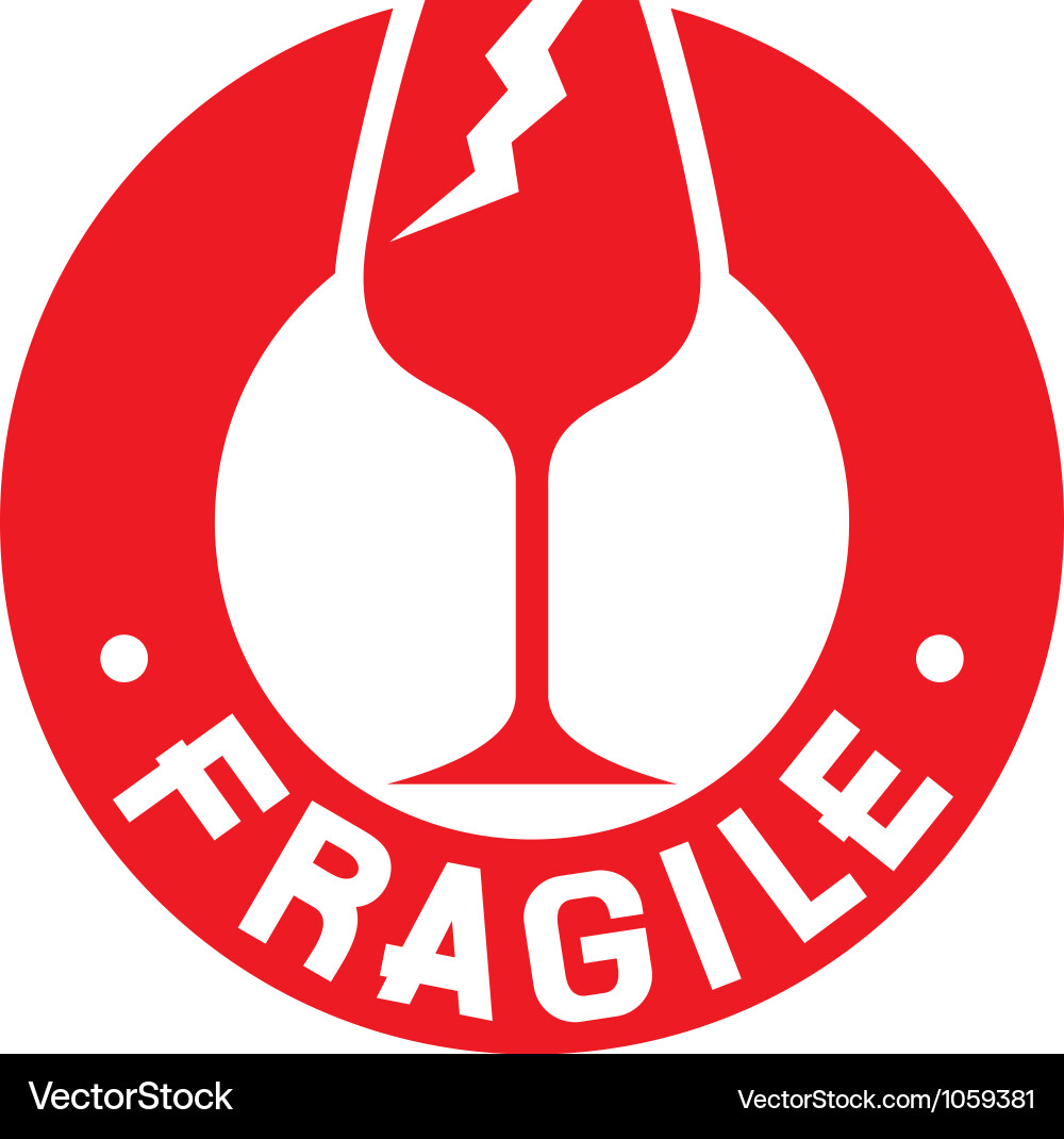 Fragile Symbol - Warning vector image