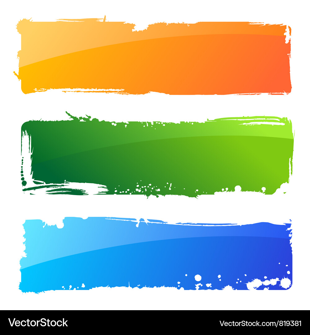 Grunge Color Banners - Abstract Splatter Vector Image