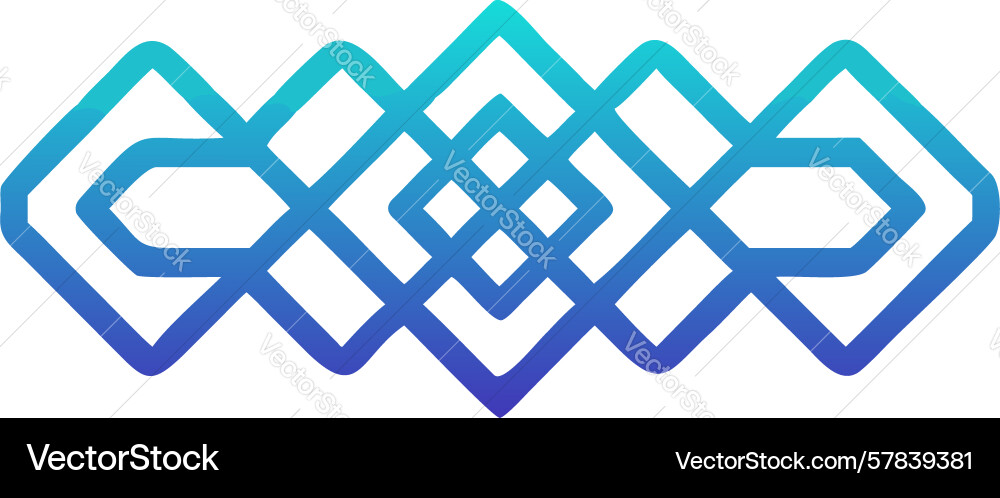 Interlocking ribbon geometric pattern abstract vector image