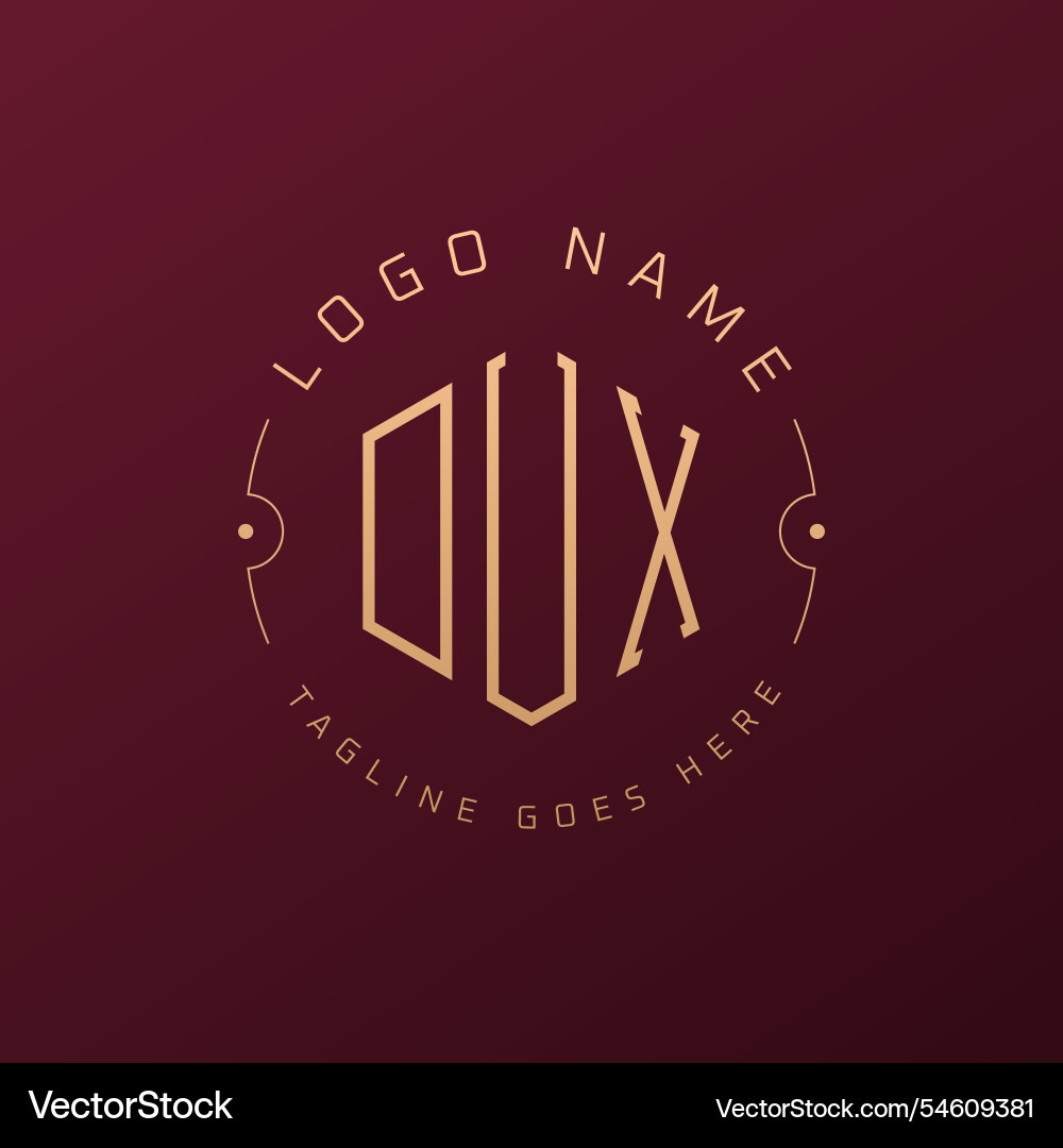 Luxury dux logo design elegant letter Royalty Free Vector